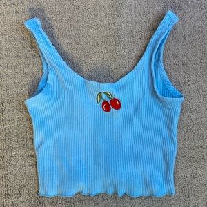 Blue with Cherry Patch Tank Top Size S